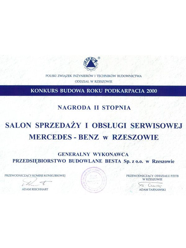 Mercedes car showroom - award