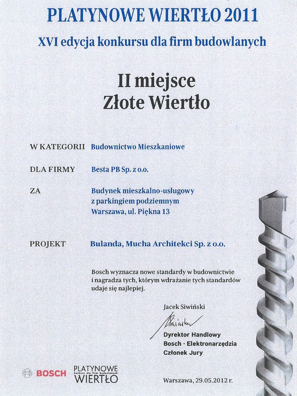 Warszawa Piękna 13 - dyplom